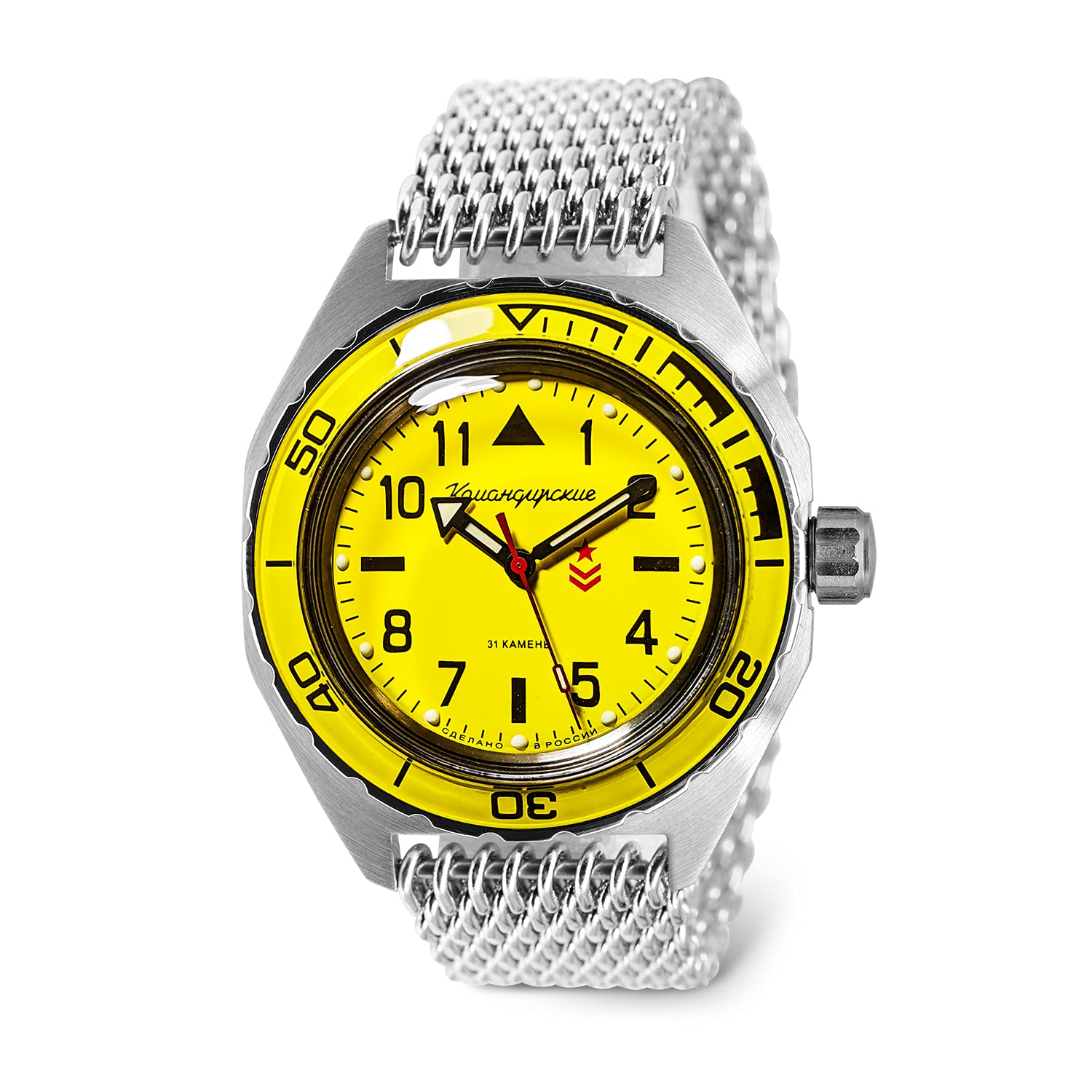 VOSTOK Komandirskie 650859 Automatic Self-Winding Diver Watch for Men - 200M Waterproof Mechanical Wristwatch with Date Function | Perfect for Scuba Diving, Swimming & Outdoor Adventures