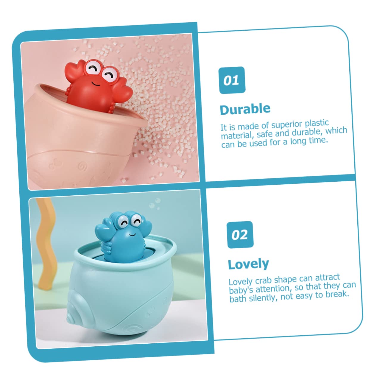 HEMOTON 6-Piece Ocean Animal Bath Toys Set - Floating Wind-Up Crab Toys for Kids, Safe Plastic Bathtub Water Play (Perfect for Toddler Bath Time & Pool Fun)