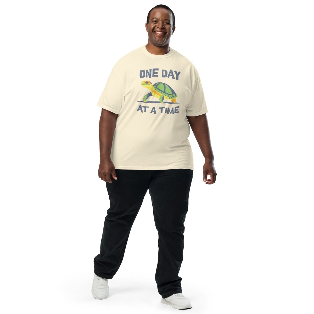 Steady Journey Turtle Heavyweight T-Shirt - Embrace Sobriety One Day at a Time - Perfect for Recovery Support & Daily Motivation