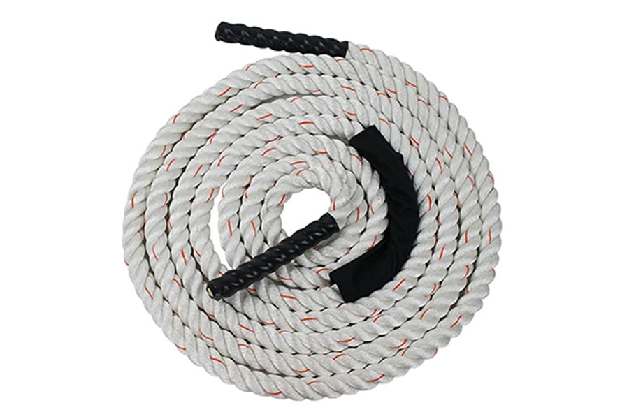Warrior Battle Rope - Heavy Duty White Exercise Rope for CrossFit, Gym & Home Workouts - Perfect for Strength Training, Cardio & Endurance Exercises