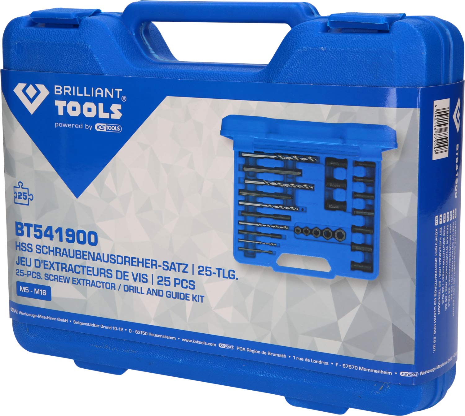 BT541900 Screw Extractor Set 25pcs - Easy Broken Bolt Removal for DIY & Auto Repair