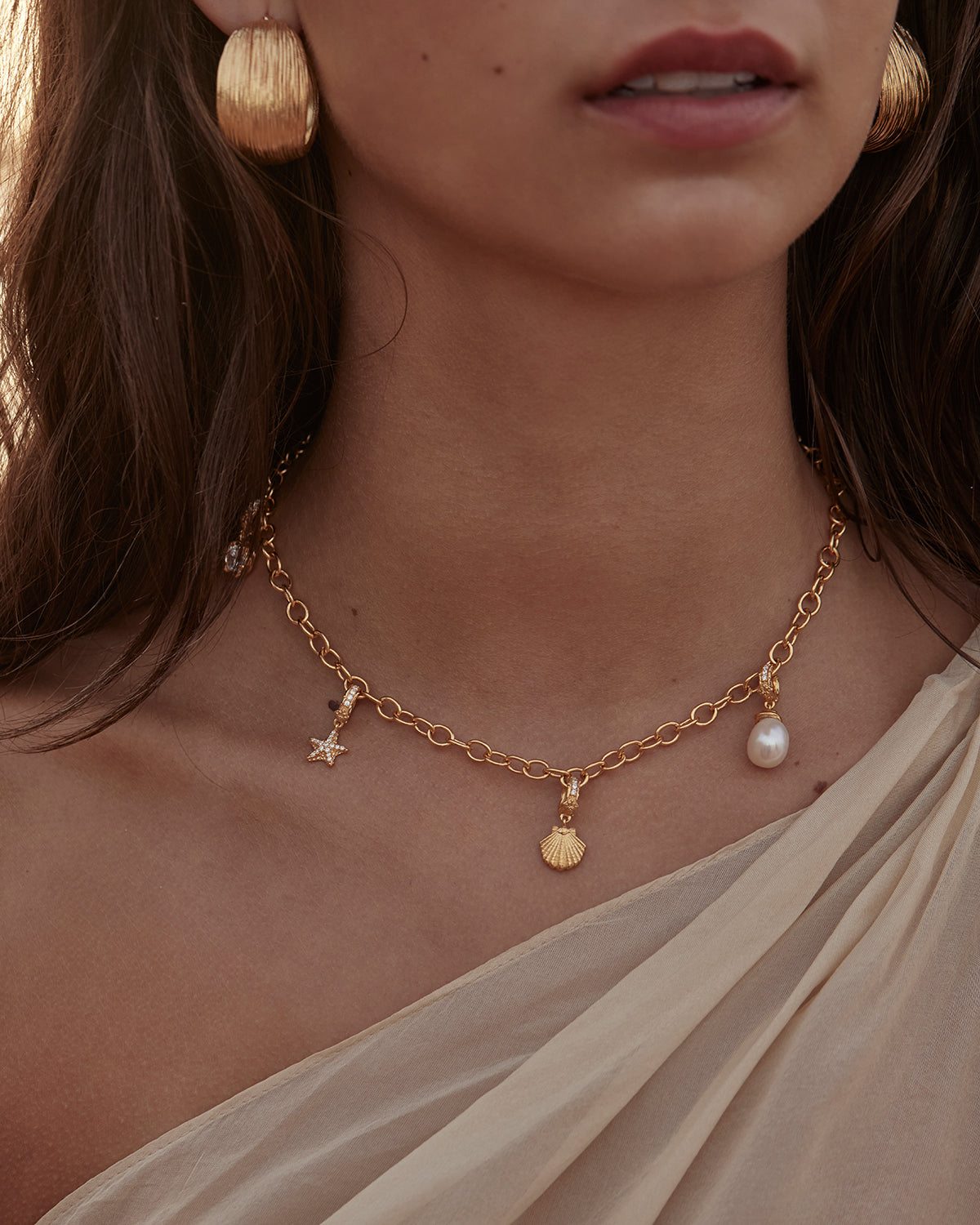 18K Gold Vermeil Shell Pendant Necklace - Beach Jewelry for Women, Perfect for Summer Vacations & Coastal Getaways