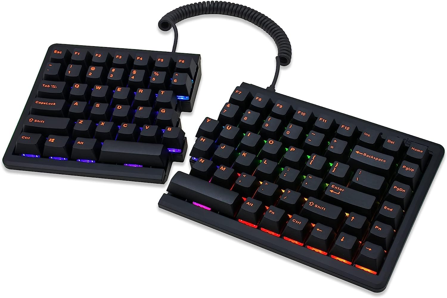 Mistel BAROCCO MD770 RGB TKL Split Ergonomic Mechanical Keyboard - Cherry MX Brown Switch, LED Backlit, Macro Support for Windows & Mac (ANSI Layout) - Perfect for Gaming, Programming & Office Work