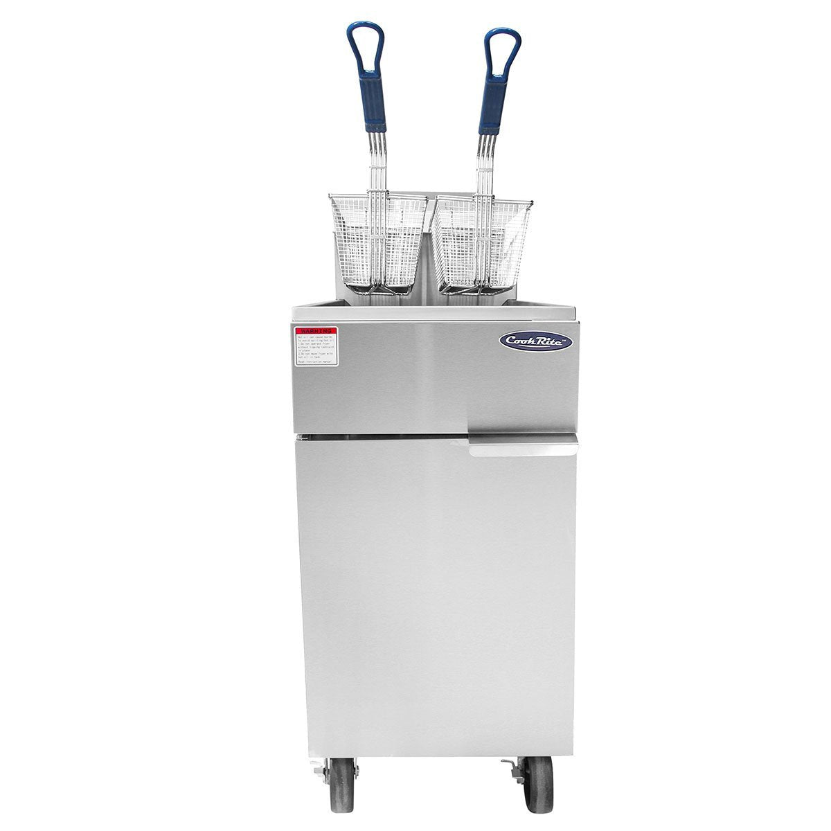 Atosa CookRite ATFS 50 HD 50 LB Commercial Stainless Steel Deep Fryer - Heavy Duty Restaurant Equipment for Fast Food, Chicken Wings & French Fries