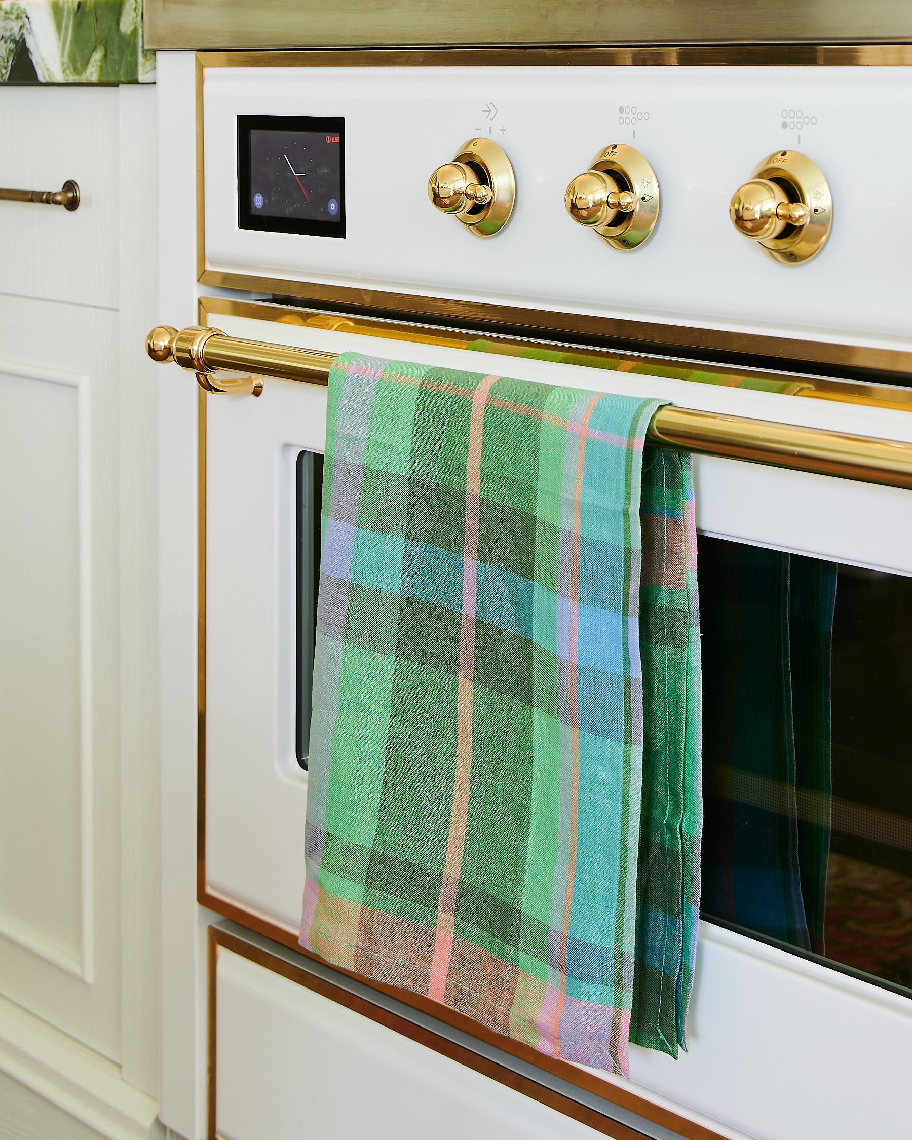 Jewel Of The Nile Tartan Linen Tea Towel - Premium Cotton Kitchen Towel for Drying Dishes, Cleaning & Decor - Perfect for Tea Parties, Kitchen Use & Gift Giving