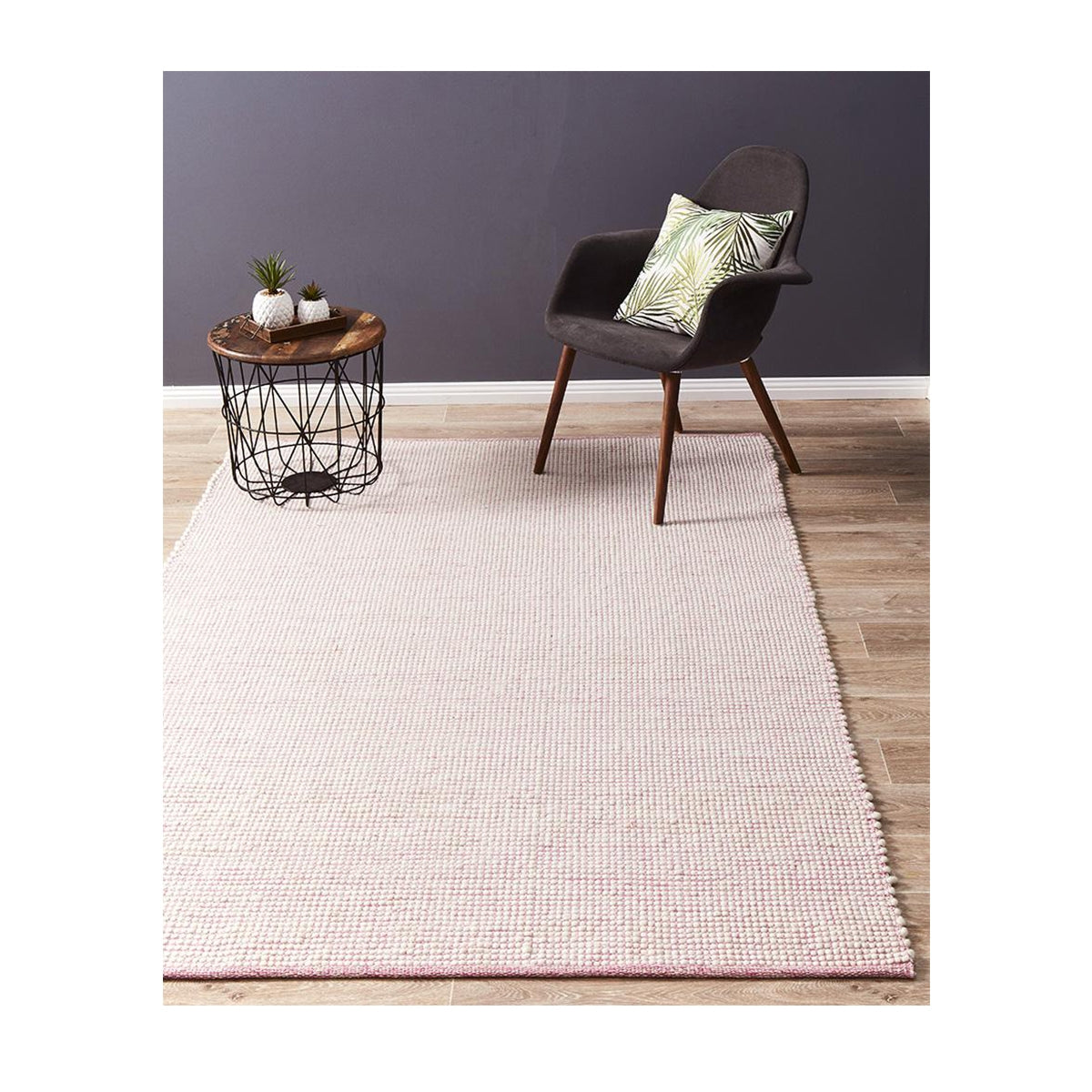 Soft Pink Loft Rug - Modern Boho Area Rug for Living Room, Bedroom & Dorm - Non-Slip Shaggy Carpet - Washable & Durable Home Decor