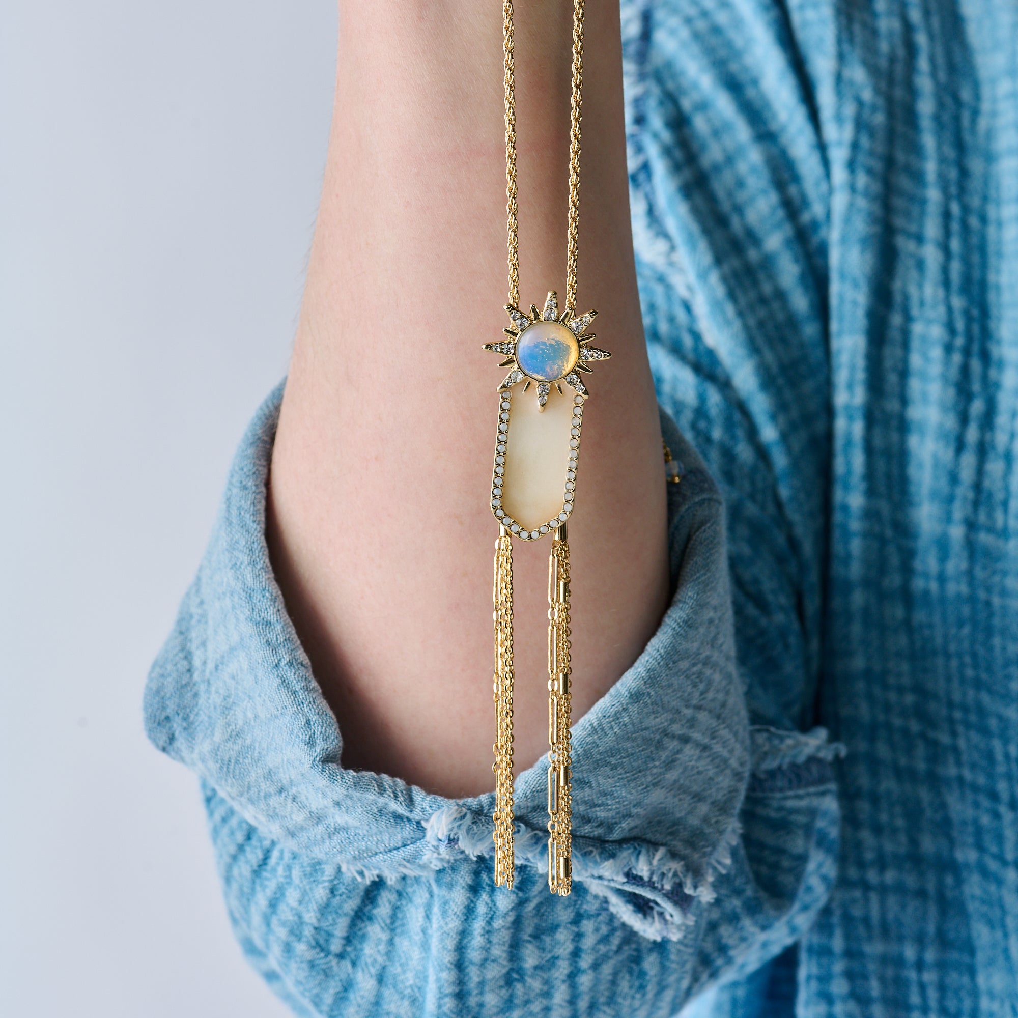 Adjustable Slider Necklace for Women - Gold Sun Pendant for Festival, Party & Everyday Wear - Boho Chic Layering Jewelry Gift