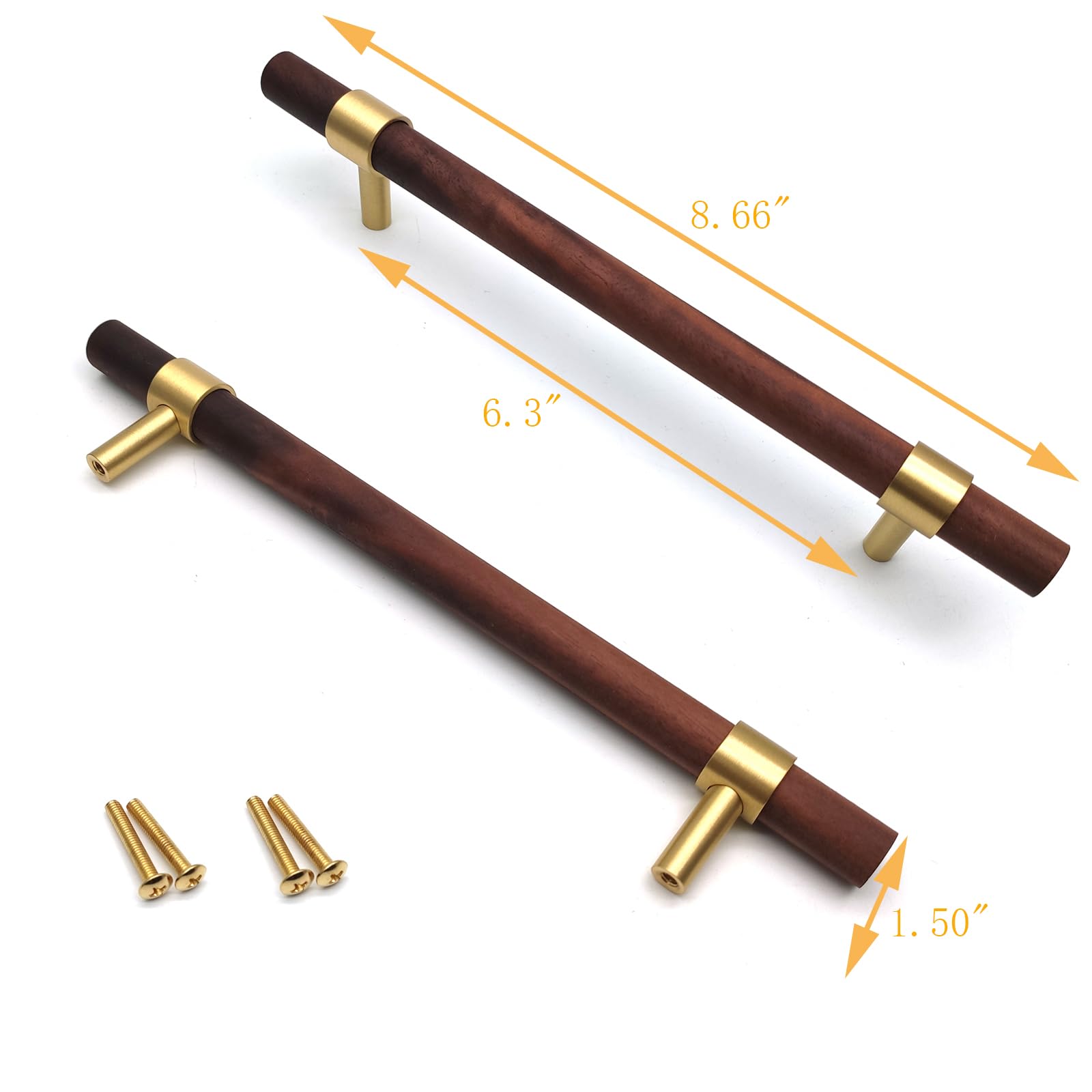 6-Pack Kitchen Drawer Pulls & Wardrobe Handles - 6.3