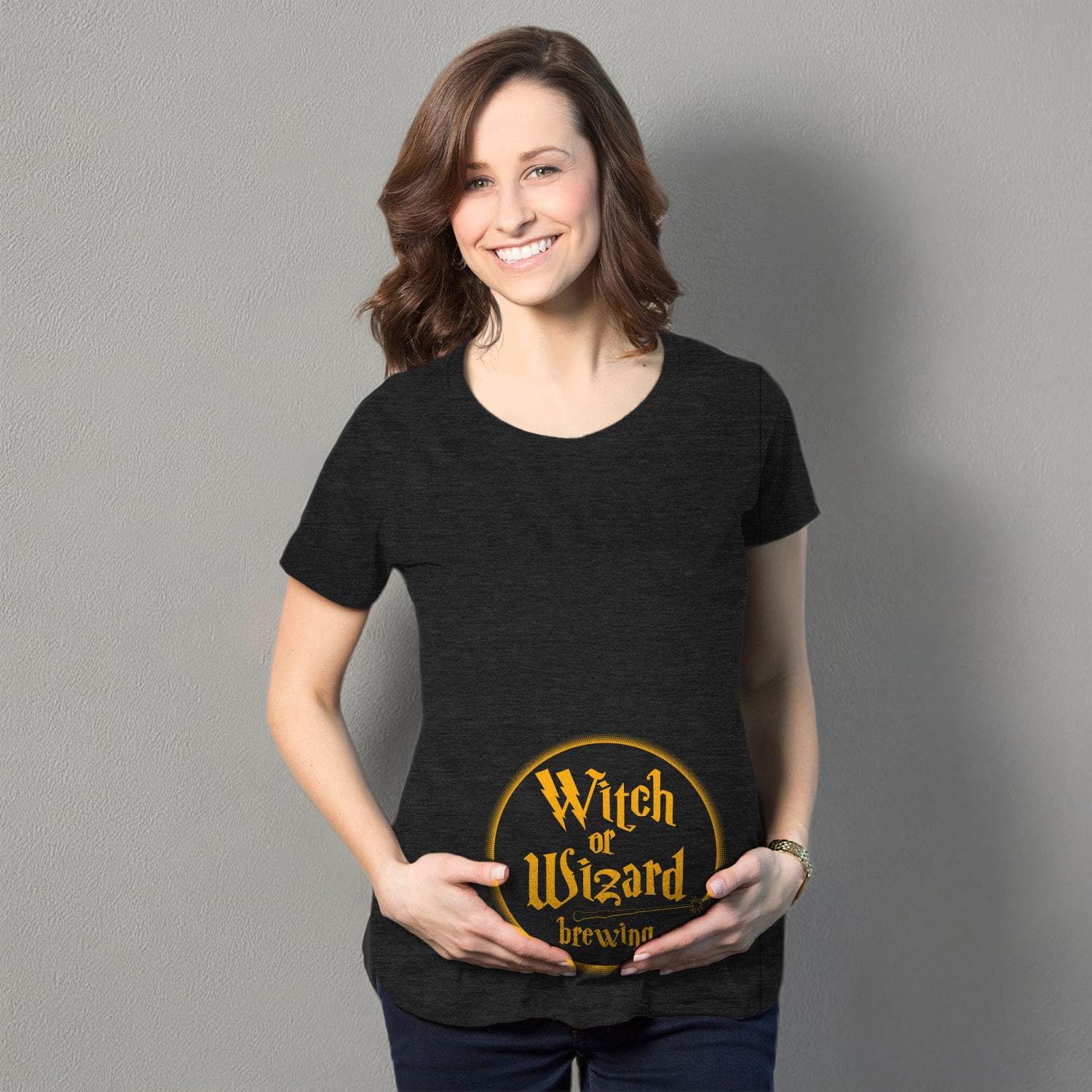 Funny Maternity Halloween T-Shirt - Witch & Wizard Brewing Pregnancy Tee for Expecting Moms - Perfect for Halloween Parties, Baby Showers & Pregnancy Announcements