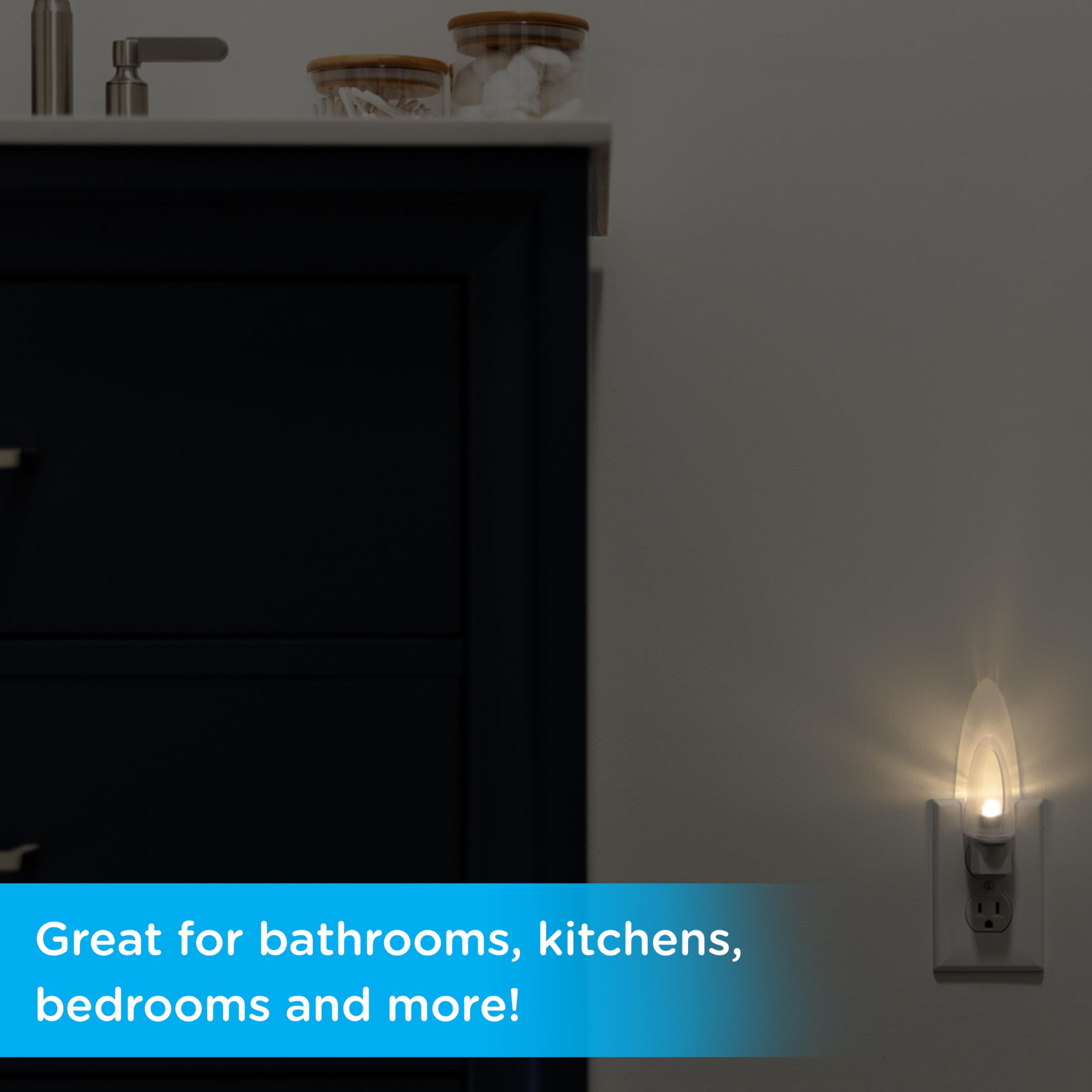 Lights by Night LED Night Light Plug-in with Dusk to Dawn Sensor - Warm White UL-Certified Energy Efficient Nightlight for Bedroom Bathroom Nursery Hallway Kitchen (Model 11375) - Perfect for Safe Nighttime Navigation and Child Comfort