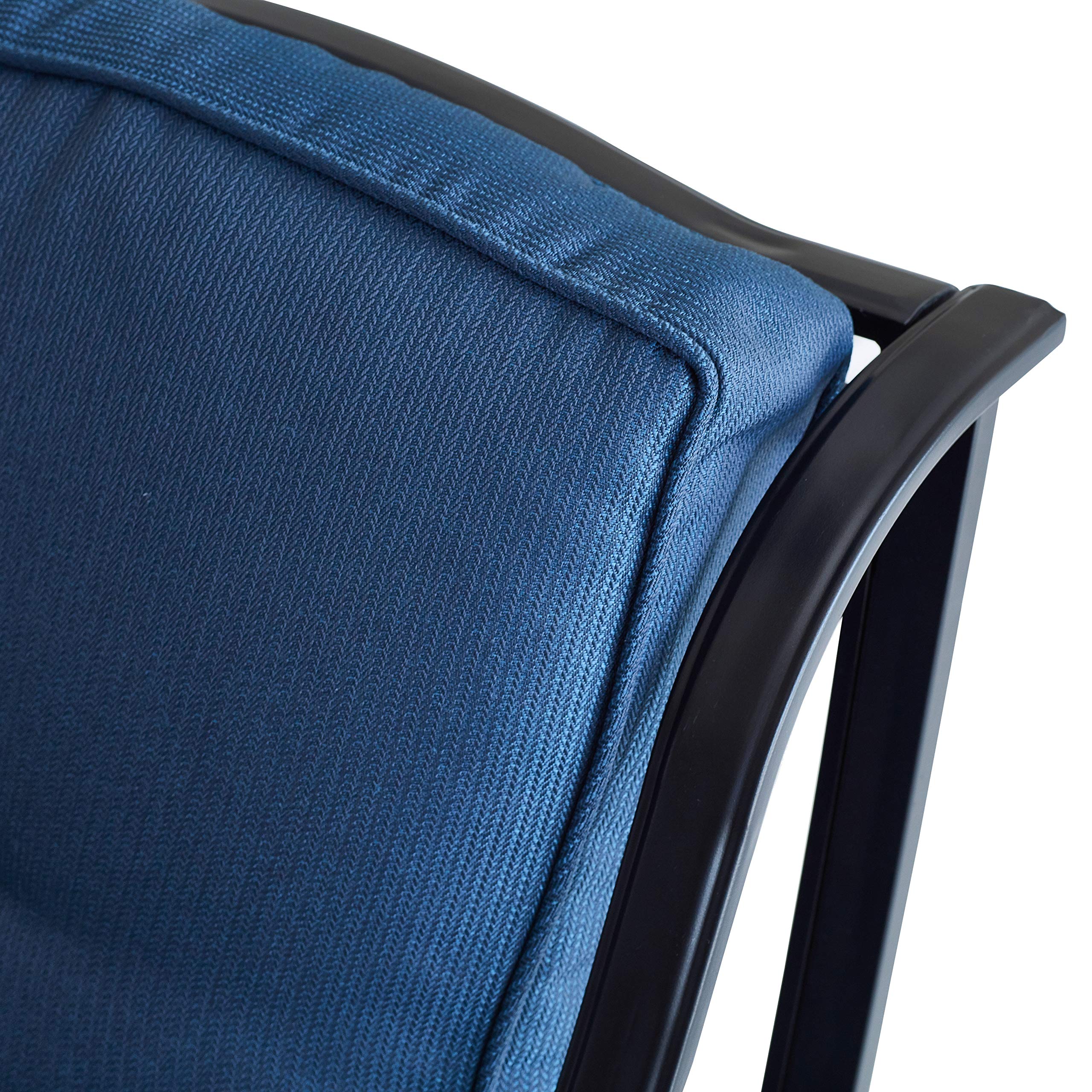 Rocking Motion Patio Chair - Outdoor Deep Seating Club Chair with Soft Cushions & Sturdy Metal Frame - Blue Garden Furniture for Yard, Lawn, Poolside Relaxation (1PC) - Perfect for Lounging, Sunbathing, and Outdoor Entertaining