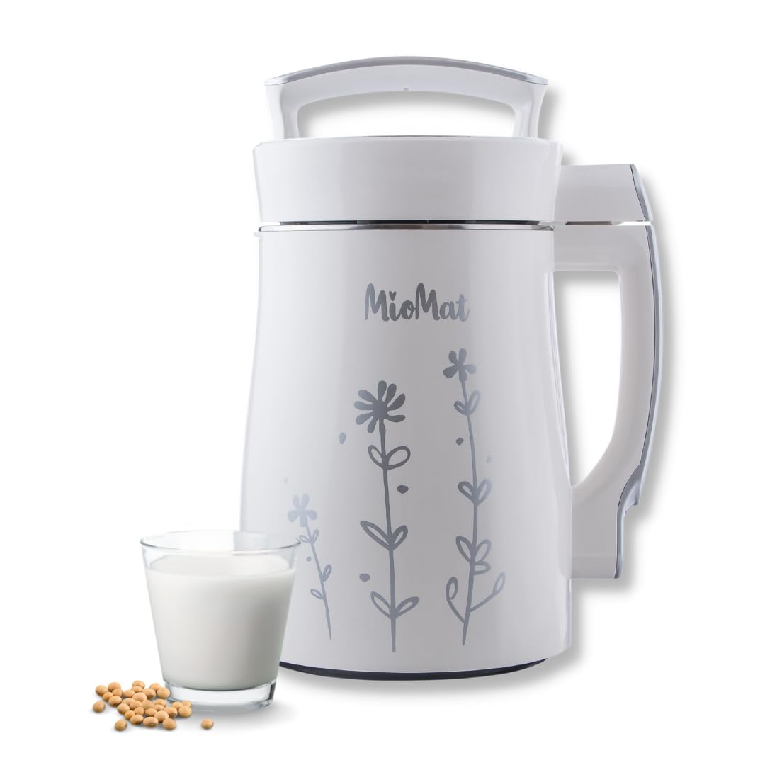 **Automatic Soy Milk Maker Machine - 43oz Homemade Fresh Soy Milk in 7 Minutes, Works with Dry & Soaked Beans, 304 Stainless Steel Interior - Perfect for Breakfast, Healthy Drinks & Vegan Lifestyle**