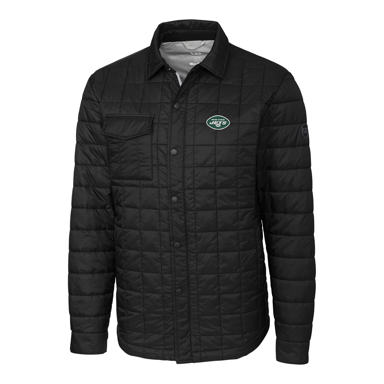 Cutter & Buck Men's NFL Big & Tall Logo Rainier Shirt Jacket - Water-Resistant Outerwear for Football Fans | Game Day, Tailgating & Outdoor Activities