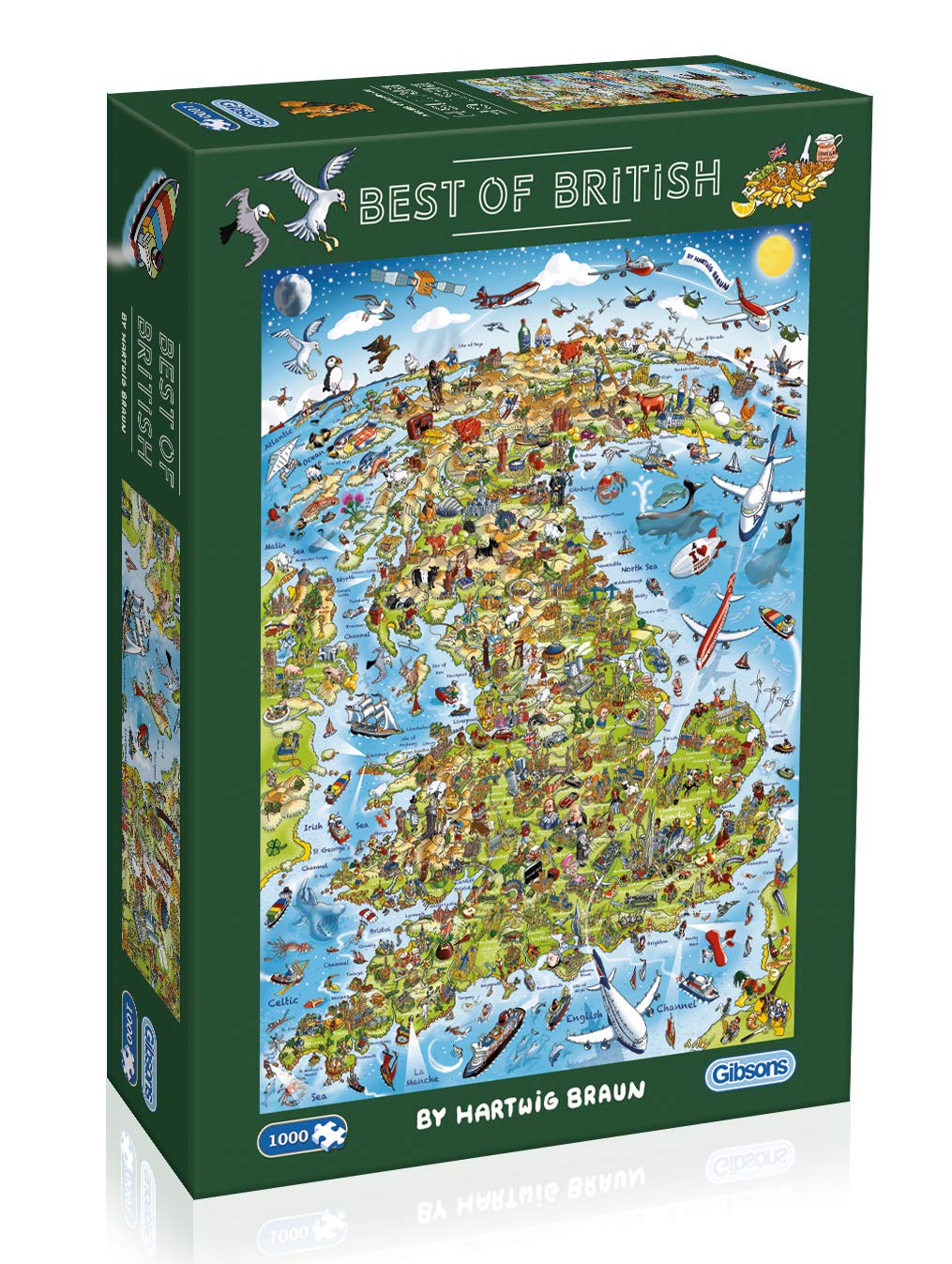 1000 Piece British Map Jigsaw Puzzle for Adults | Premium 100% Recycled Board | Sustainable & Eco-Friendly Puzzle | Perfect Gift for Puzzle Lovers | Great for Relaxation, Family Bonding & Home Decor | Gibsons Games