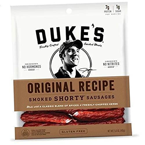 Original Shorty Smoked Sausages 5oz (2 Bags) - Gluten Free, High Protein Snack - Perfect for Camping, Hiking & Quick Meals (3 Pack)