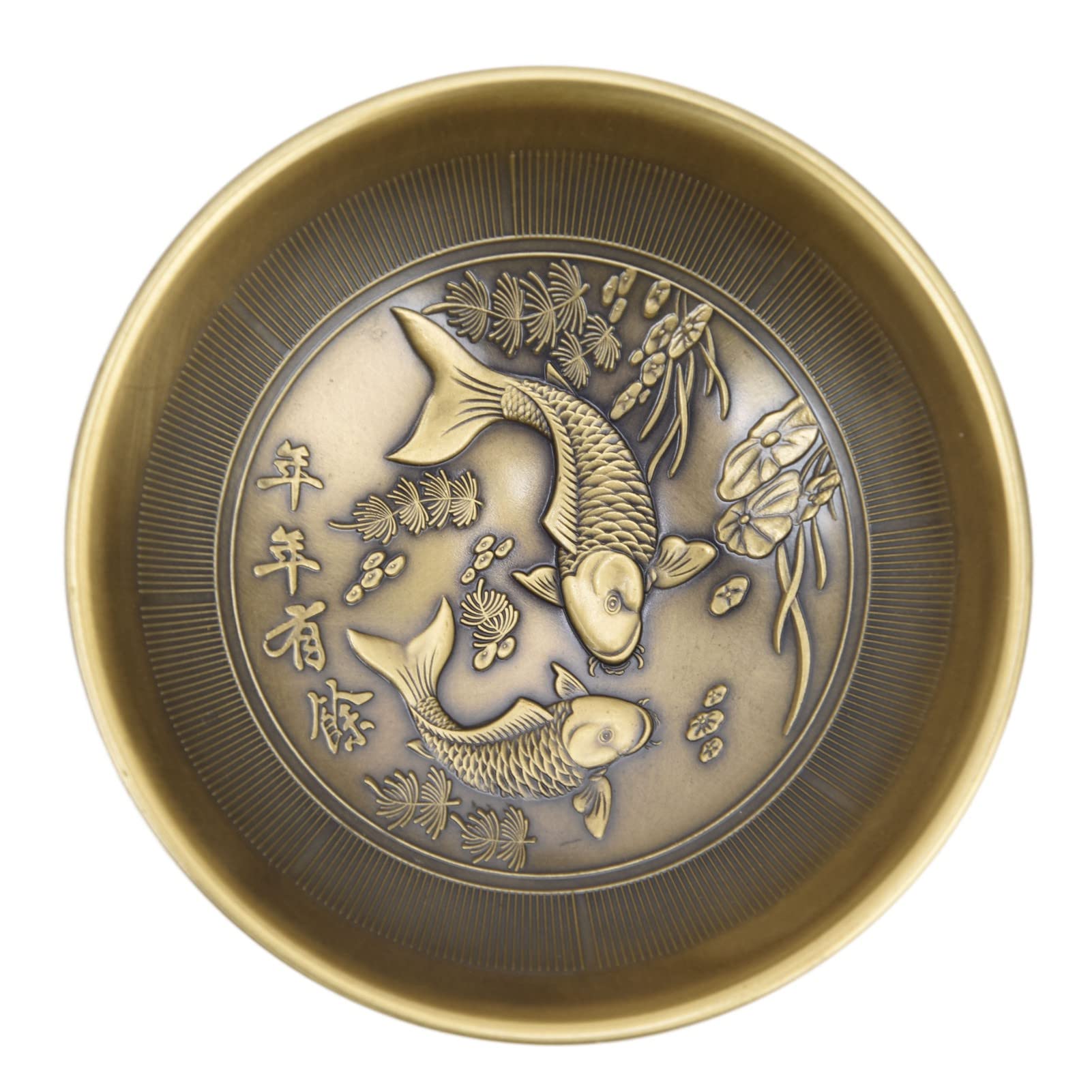 01 02 015 Retro Bronze Incense Bowl - Pisces Design for Meditation, Yoga & Study Room Decor | Handcrafted Aromatherapy Burner for Home Office Zen Atmosphere