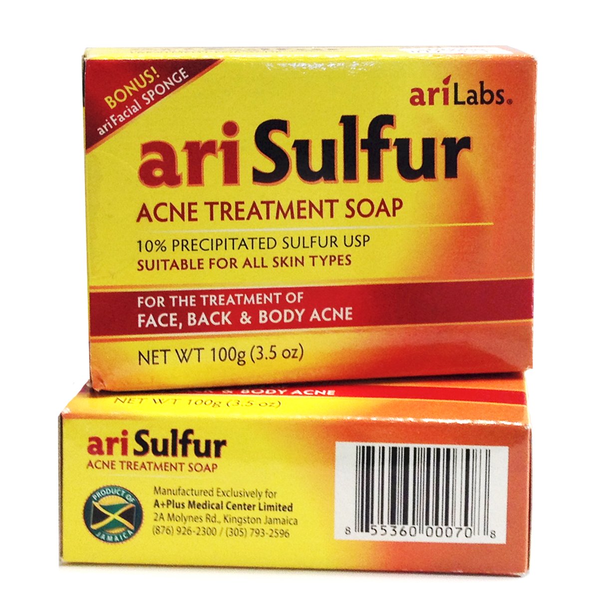 ariSulfur Acne Treatment Soap 3.5oz - Sulfur & Salicylic Acid Face Wash for Acne, Blackheads & Oily Skin - Gentle Cleansing Bar for Daily Skincare Routine & Blemish Control
