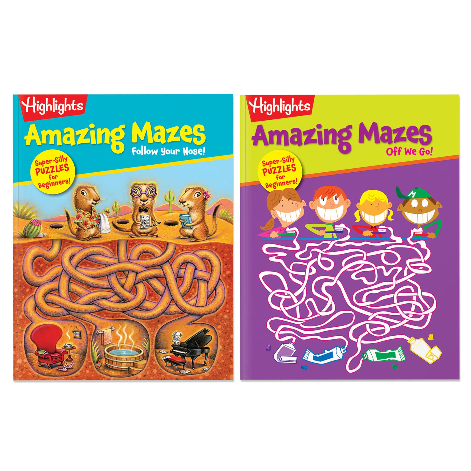 Amazing Mazes Beginner Activity Books for Kids Ages 3-6 | 2-Pack of 144 Page Screen-Free Puzzle Books | Fun & Challenging Learning Games for Preschoolers | Perfect for Travel, Rainy Days & Classroom Activities