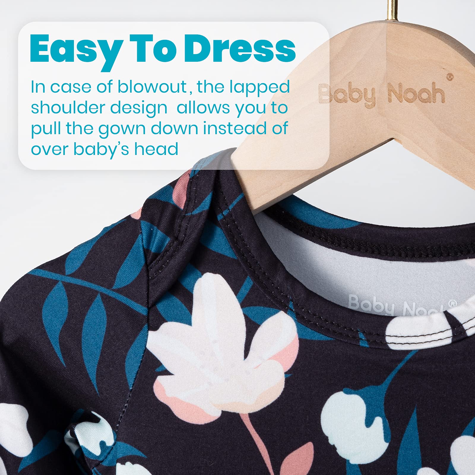 Soft Baby Knotted Gown for Newborn Girls - Hospital Outfit with Mittens for Comfort & Warmth