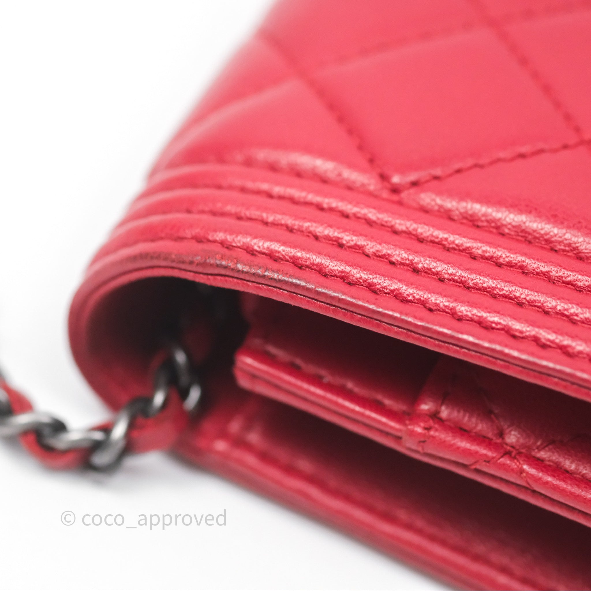 Chanel Boy Wallet on Chain WOC Red Lambskin Ruthenium Hardware - Luxury Crossbody Bag for Women, Perfect for Parties, Date Nights & Evening Events