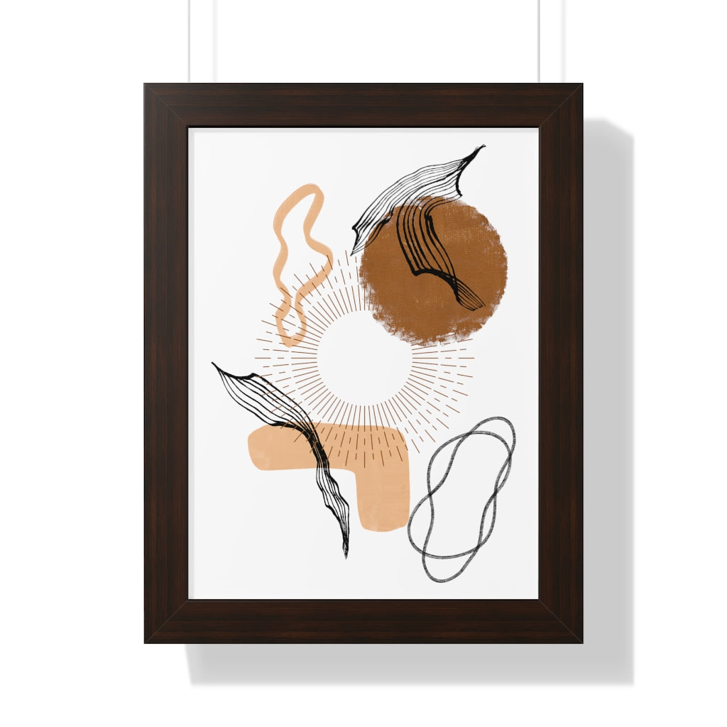 Modern Abstract Framed Vertical Wall Art Poster - Home & Office Decor for Living Room, Bedroom, Study