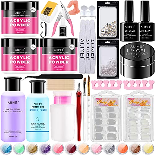 **AJIMEI Professional Acrylic Nail Kit Set for Beginners – Complete Nail Extension Kit with Acrylic Powder, Liquid, Brushes & Tools – Salon & Home Manicure Supplies for DIY Nail Art & French Tips – Perfect for Parties, Weddings & Special Occasions – Ideal for Nail Salons, Home Use, Gifts & Beauty Enthusiasts**