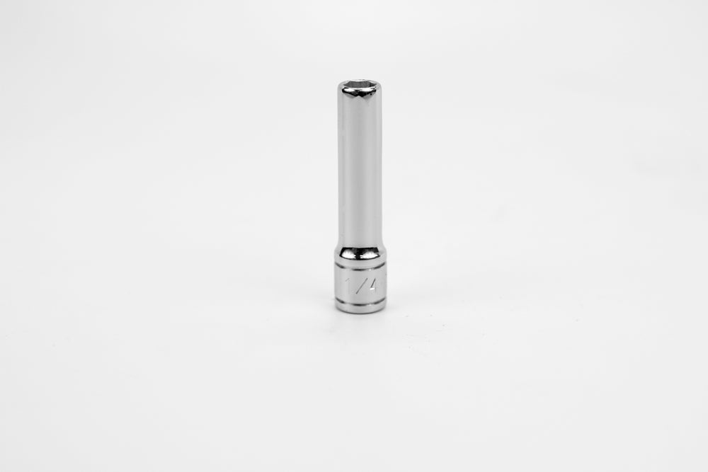 1/4 Inch Drive 6-Point Deep Chrome Socket - Perfect for Automotive Repairs, DIY Projects, and Tight Spaces