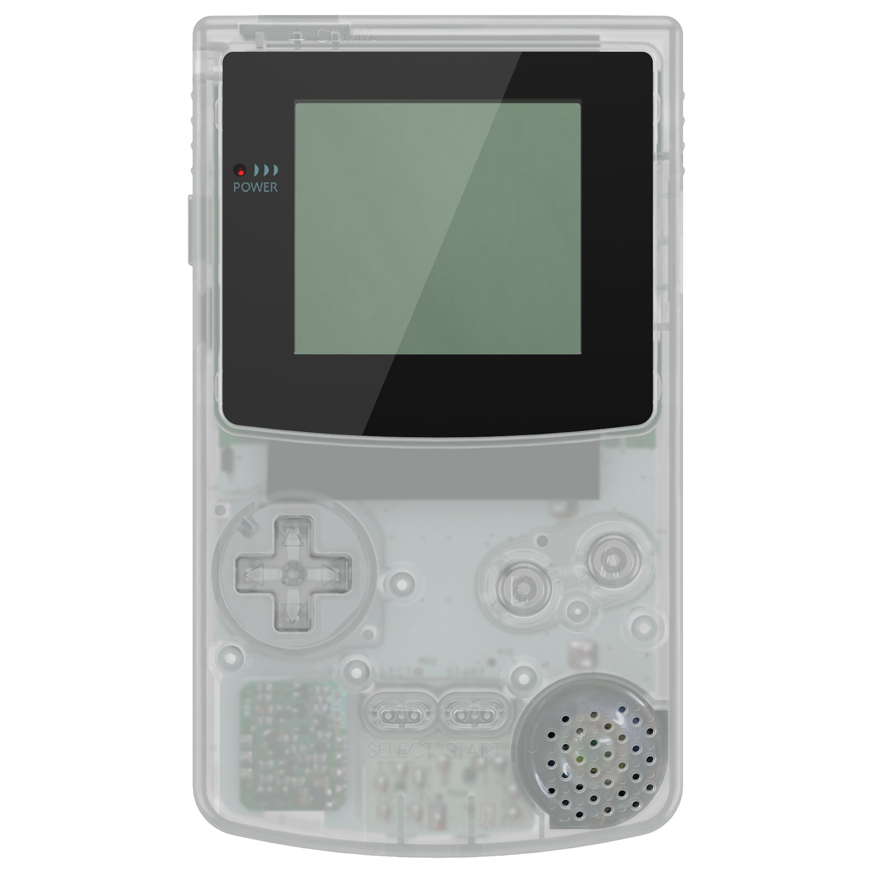 eXtremeRate Glow in Dark Green Replacement Shell Full Housing Cover with Buttons & Black Screen Lens for Gameboy Color (GBC) - Compatible with OSD IPS, Regular IPS & Standard LCD Screens - DIY Upgrade Kit (Console & IPS Screen Not Included) - Perfect for Gaming Enthusiasts & Retro Console Modding Projects