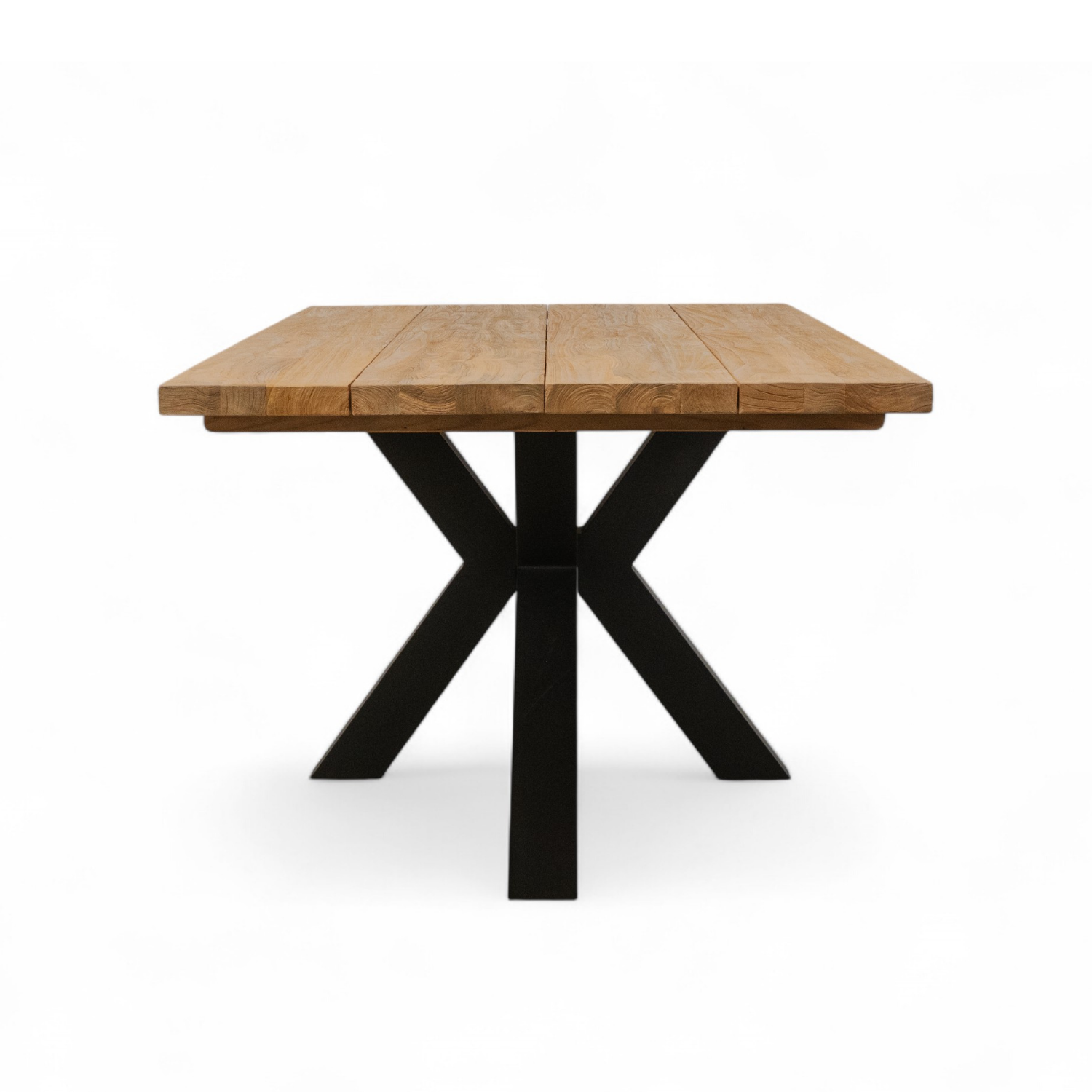 Largo Rustic Teak and Black 94-Inch Rectangular Dining Table - Perfect for Farmhouse Kitchens, Dining Rooms & Outdoor Entertaining