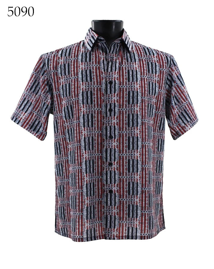 Bassiri Men's Short Sleeve Casual Shirt 5090 - Lightweight Breathable Summer T-Shirt for Outdoor Activities & Daily Wear