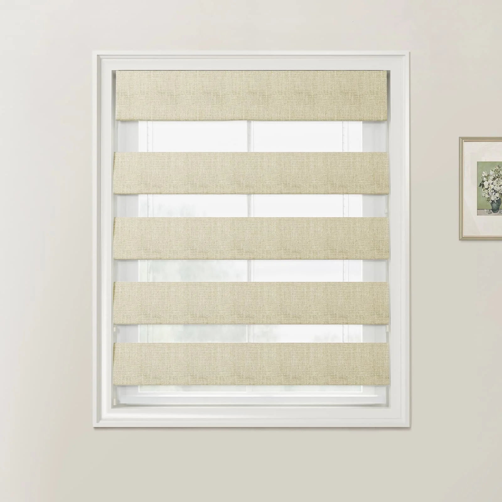 Custom Zebra Roman Blind Cord Lift - Blackout Window Shades for Home & Office - Easy Installation & Light Control
