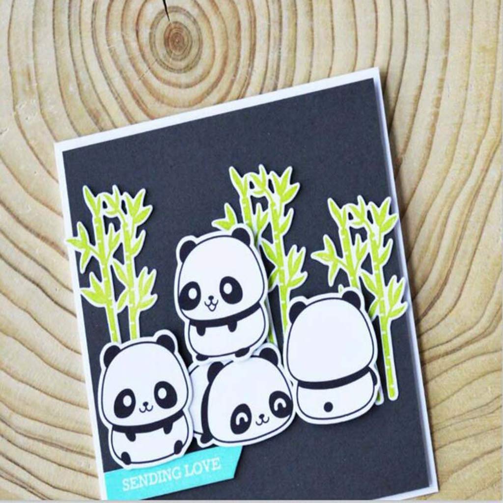DIY Card Making Panda Clear Stamps and Dies Set - Rubber Stamps for Scrapbooking, Greeting Cards & Crafting | Perfect for Handmade Cards, Invitations & Paper Crafts