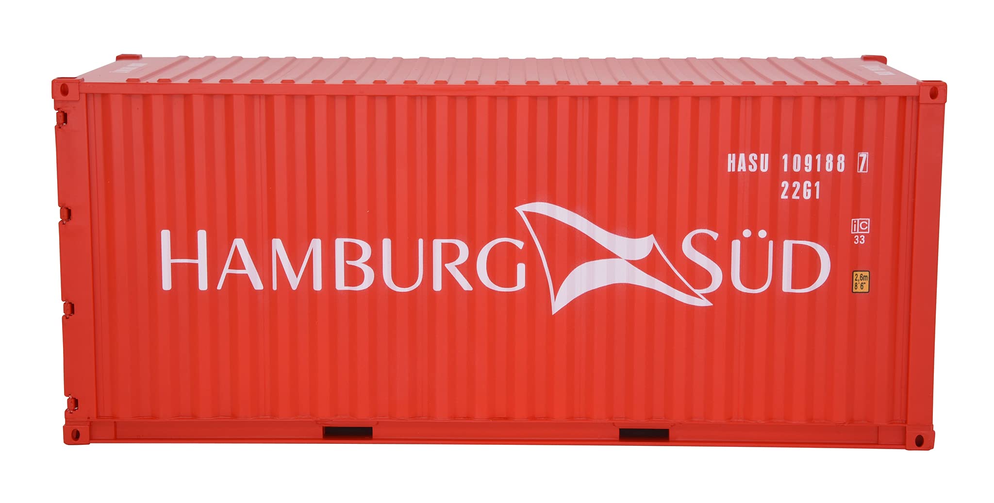 1:20 Scale Hamburg SUD 20GP Shipping Container Model - ABS Resin & Wood Collectible Toy, Home Decor, Gift for Collectors | Perfect for Office Display, Model Train Sets, and Maritime Enthusiasts