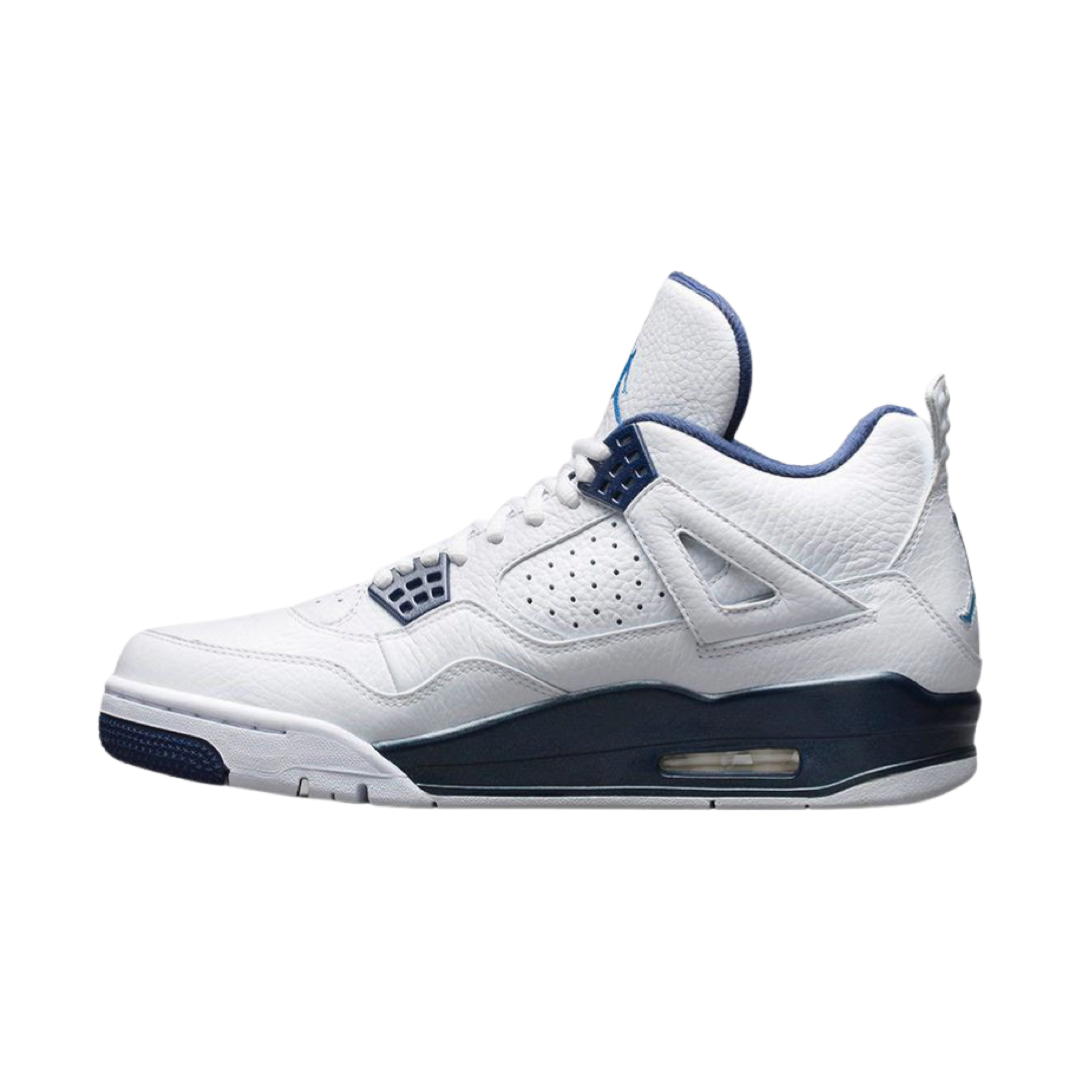Air Jordan 4 Retro Sneakers in Columbia White, Legend Blue & Midnight Navy - Men's Basketball Shoes for Casual Wear & Street Style