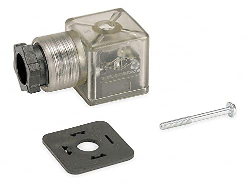 Speedaire DIN 436050A Solenoid Coil Connector with Plug Lead Type - 3FFZ1 | Waterproof Electrical Connector for Industrial Automation & Pneumatic Systems | Perfect for Hydraulic Valves, HVAC & Machinery Control