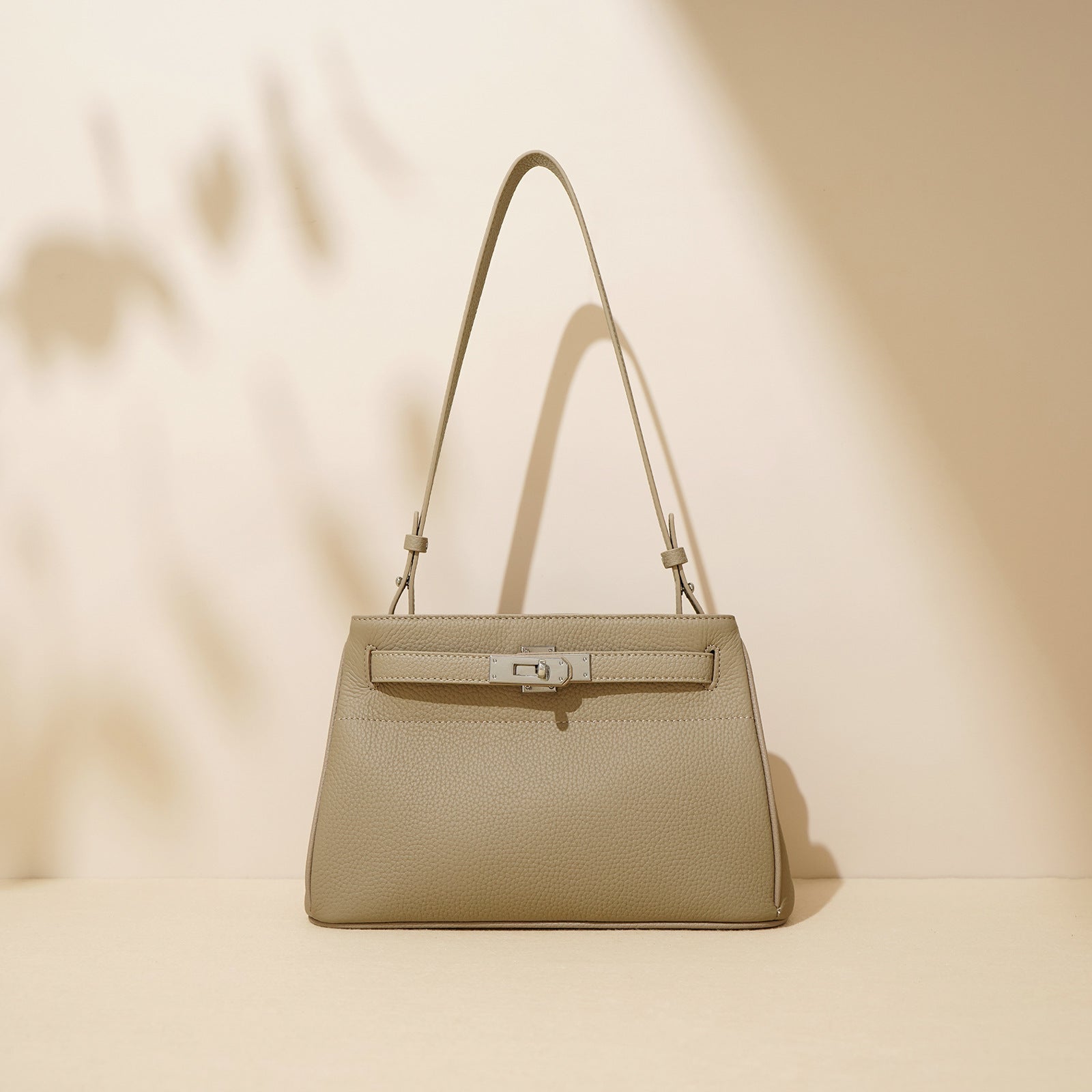 Genuine Leather Crossbody Shoulder Bag for Women - Lock Design Tote Handbag, Perfect for Work, Travel & Everyday Use