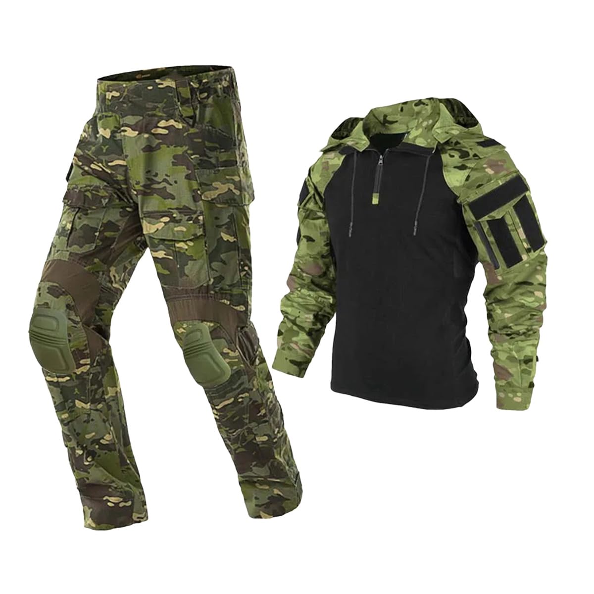 Tactical Pants for Men - Military Combat Cargo Pants with Camo Design - Durable Work Pants for Airsoft, Paintball, Hunting & Outdoor Activities - Army Style Scouting Uniform Pants