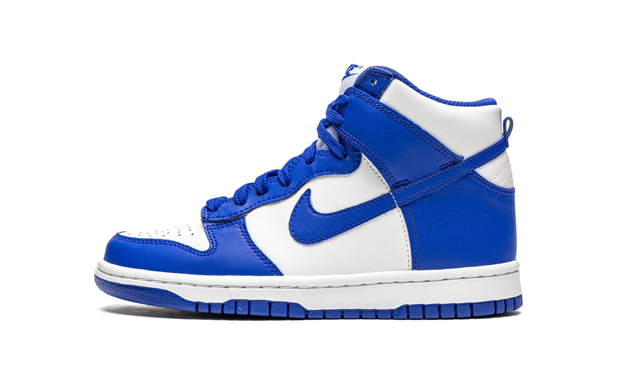 Nike Youth Dunk High GS Game Royal Sneakers - White/Game Royal/Total Orange - 4.5Y - Perfect for School, Sports, and Casual Wear