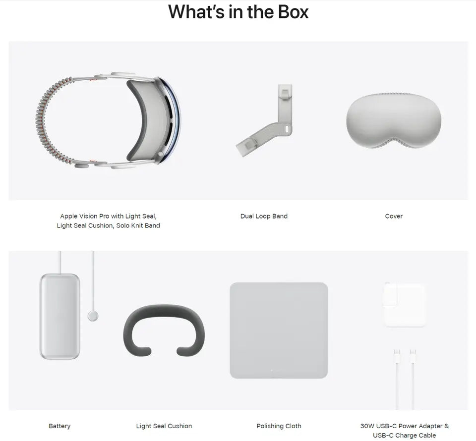 Apple Vision Pro A2117 VR Headset - Customizable Light Seal & Stripe, High-Speed SSD Storage - Perfect for Gaming, Virtual Meetings & Immersive Entertainment