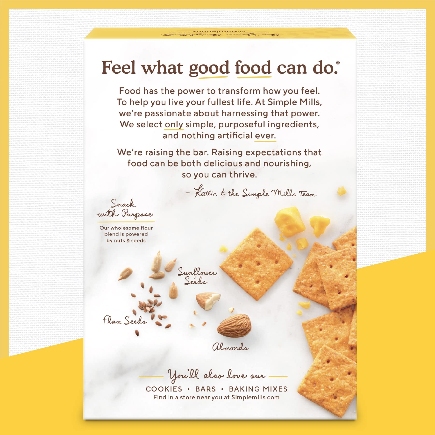 Simple Mills Almond Flour Crackers - Farmhouse Cheddar Flavor | Gluten Free, Healthy Snacks | 4.25 Oz (Pack of 6) | Perfect for Keto Diet, Lunchboxes & On-the-Go Snacking
