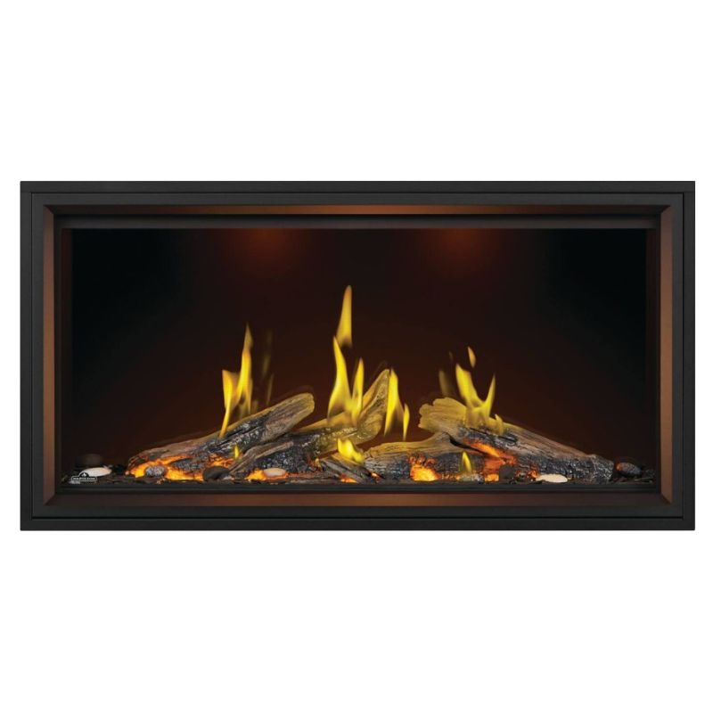 Napoleon 50-Inch Direct Vent Linear Gas Fireplace with Luminous Logs - Modern Tall Vector Design for Living Room, Bedroom, or Office Heating