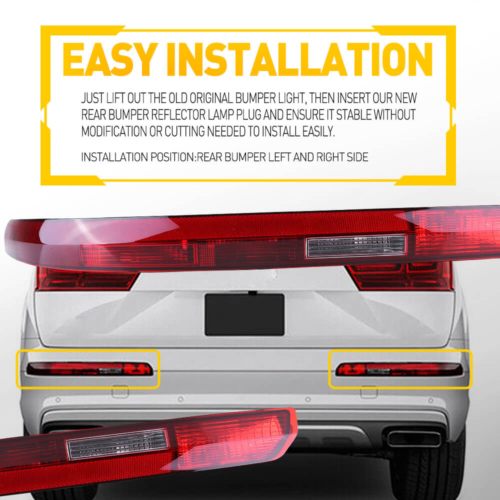 2016-2020 Audi Q7 US Version Rear Bumper Light with Halogen Bulb (5 Holes) - Perfect for Night Driving & Enhanced Safety