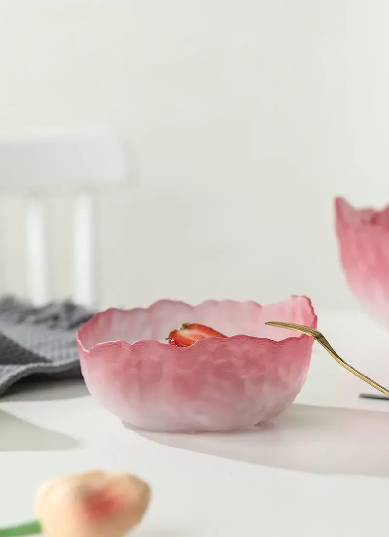 Lulu Frosted Glass Dessert Bowl Set - Elegant Serving Dishes for Ice Cream, Pudding & Fruit - Perfect for Parties, Dessert Bars & Home Entertaining