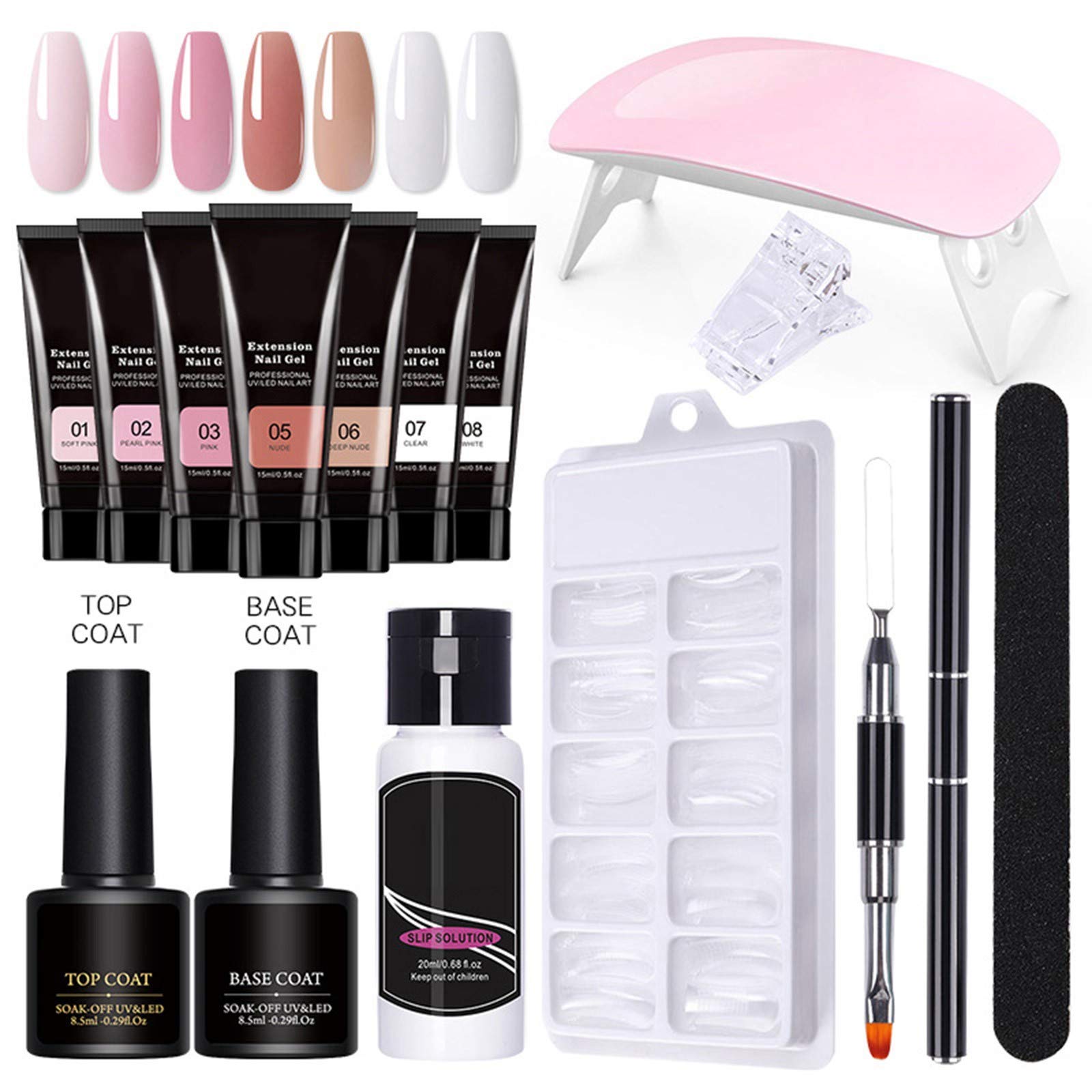 Leyerer Professional Nail Extension Kit - 15ML x 7 Colors Nail Glitter Set for Beginners | DIY Manicure Starter Kit for Home & Salon Use | Perfect for Gel Nails, Acrylic Extensions & Nail Art Designs