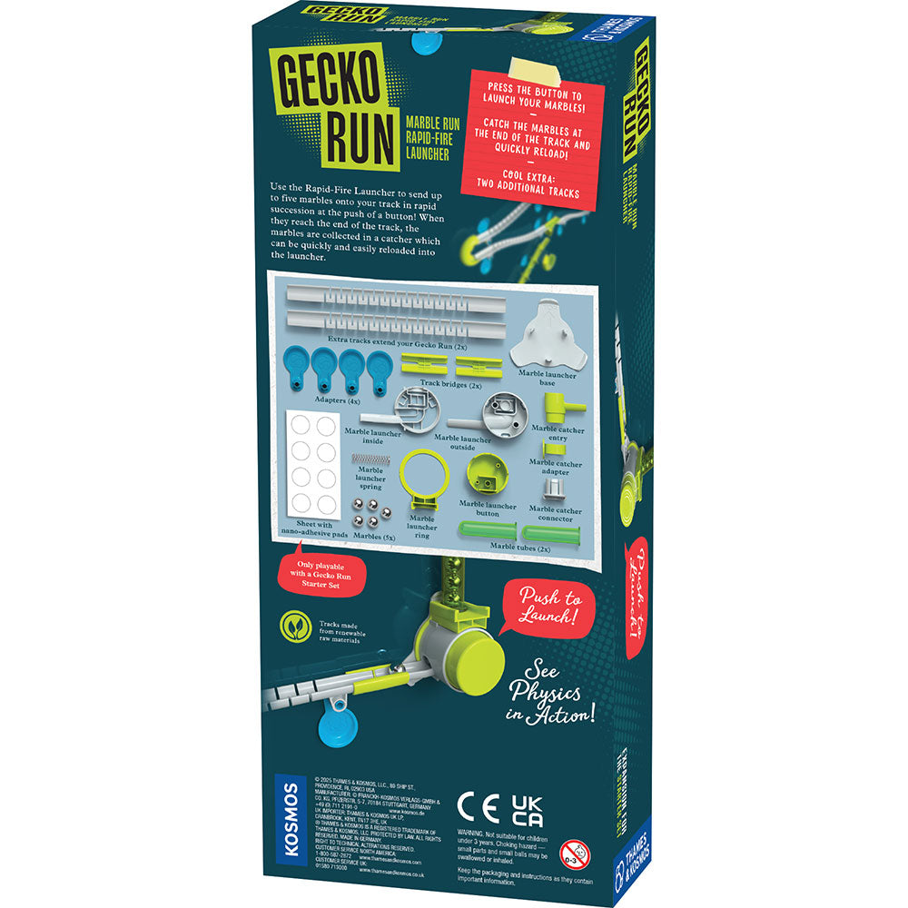 Gecko Run Marble Run Rapid Fire Launcher Expansion Pack - STEM Building Toy for Kids Ages 6-12 - Perfect for Creative Play & Family Game Nights (Spring 2025 Release)