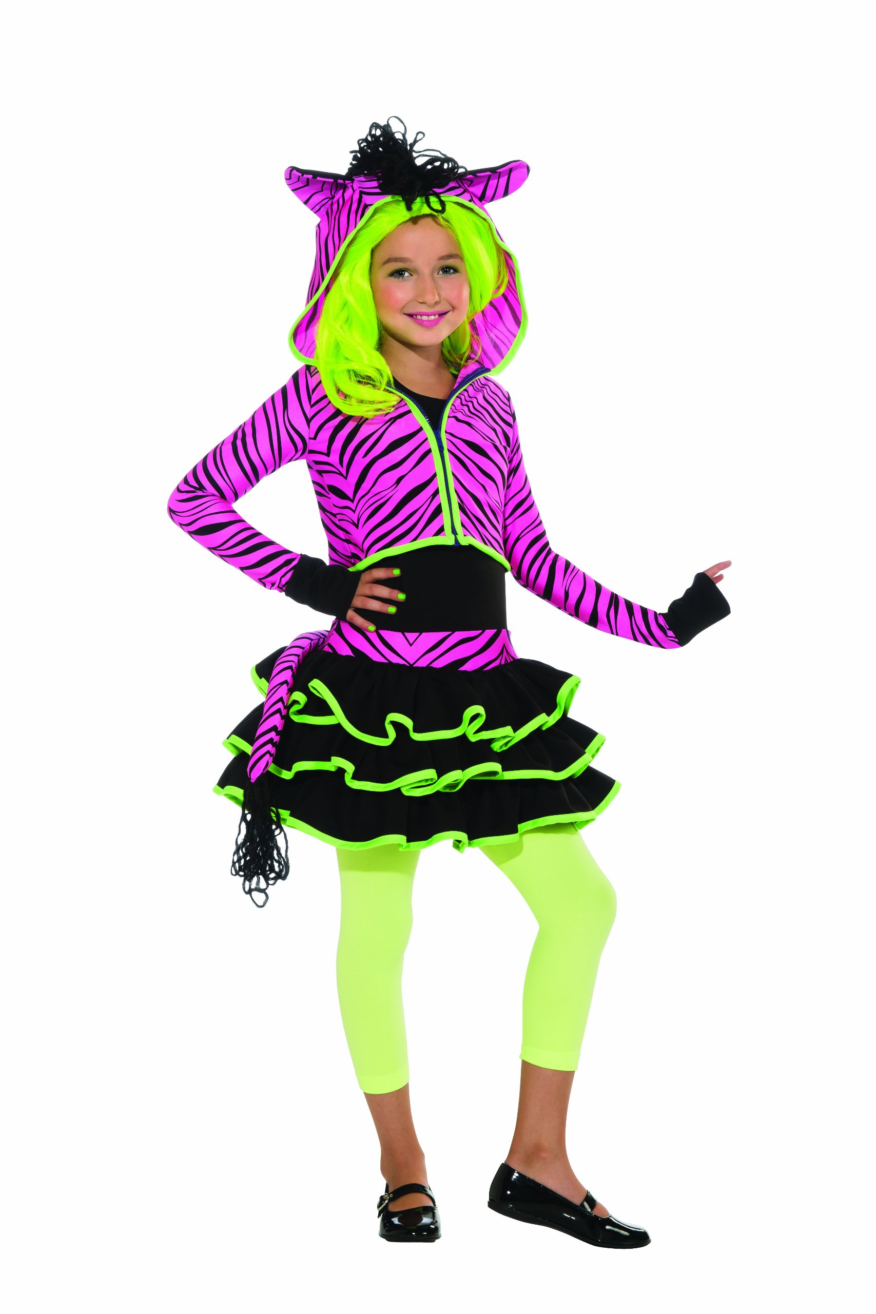 Neon Pink Zebra Hoodie Costume for Women - Soft & Cozy Animal Print Pullover - Perfect for Halloween, Cosplay, and Streetwear Fashion