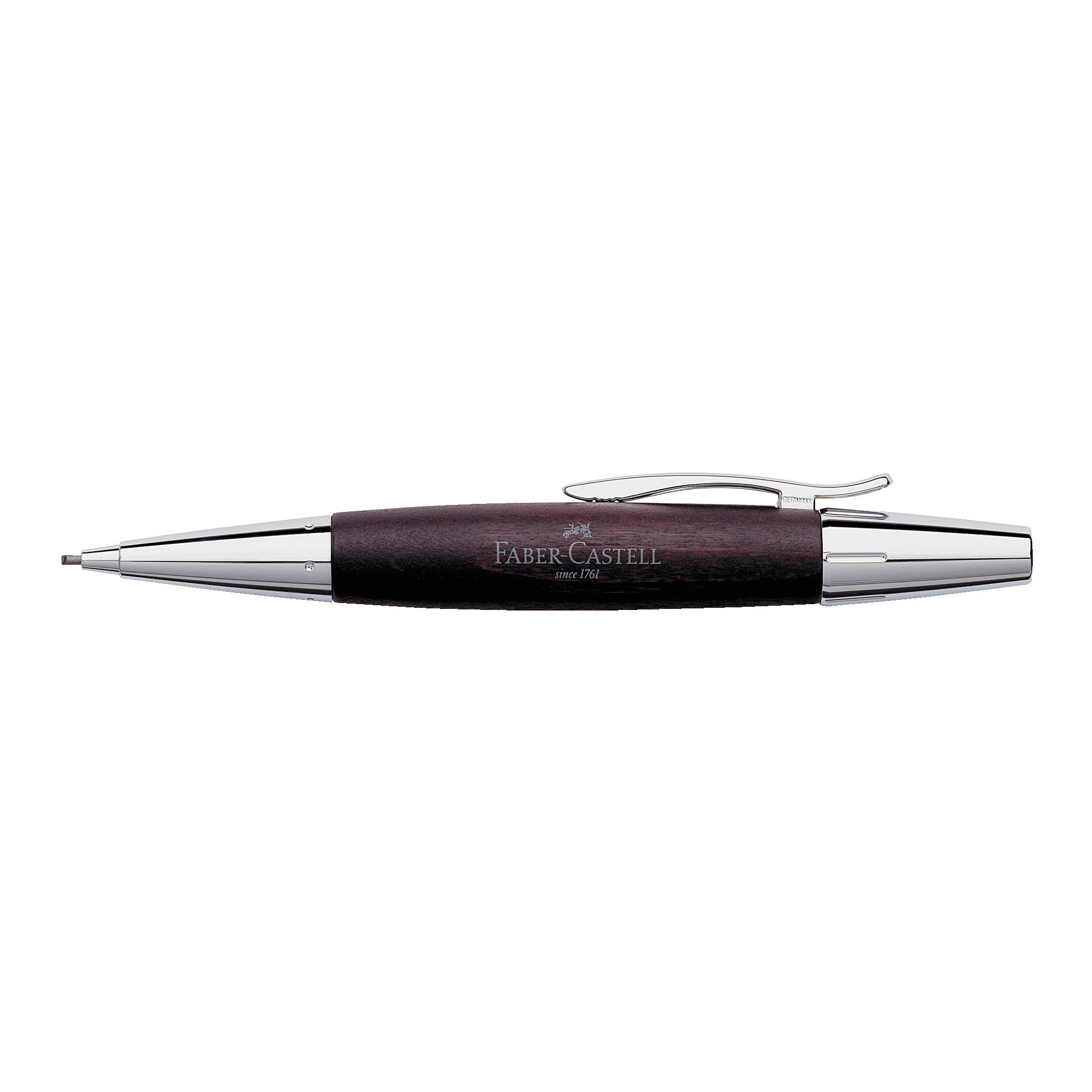 Premium eMotion Mechanical Pencil - Dark Brown Wood & Polished Chrome Design | Smooth Writing for Office, School & Sketching | #138381
