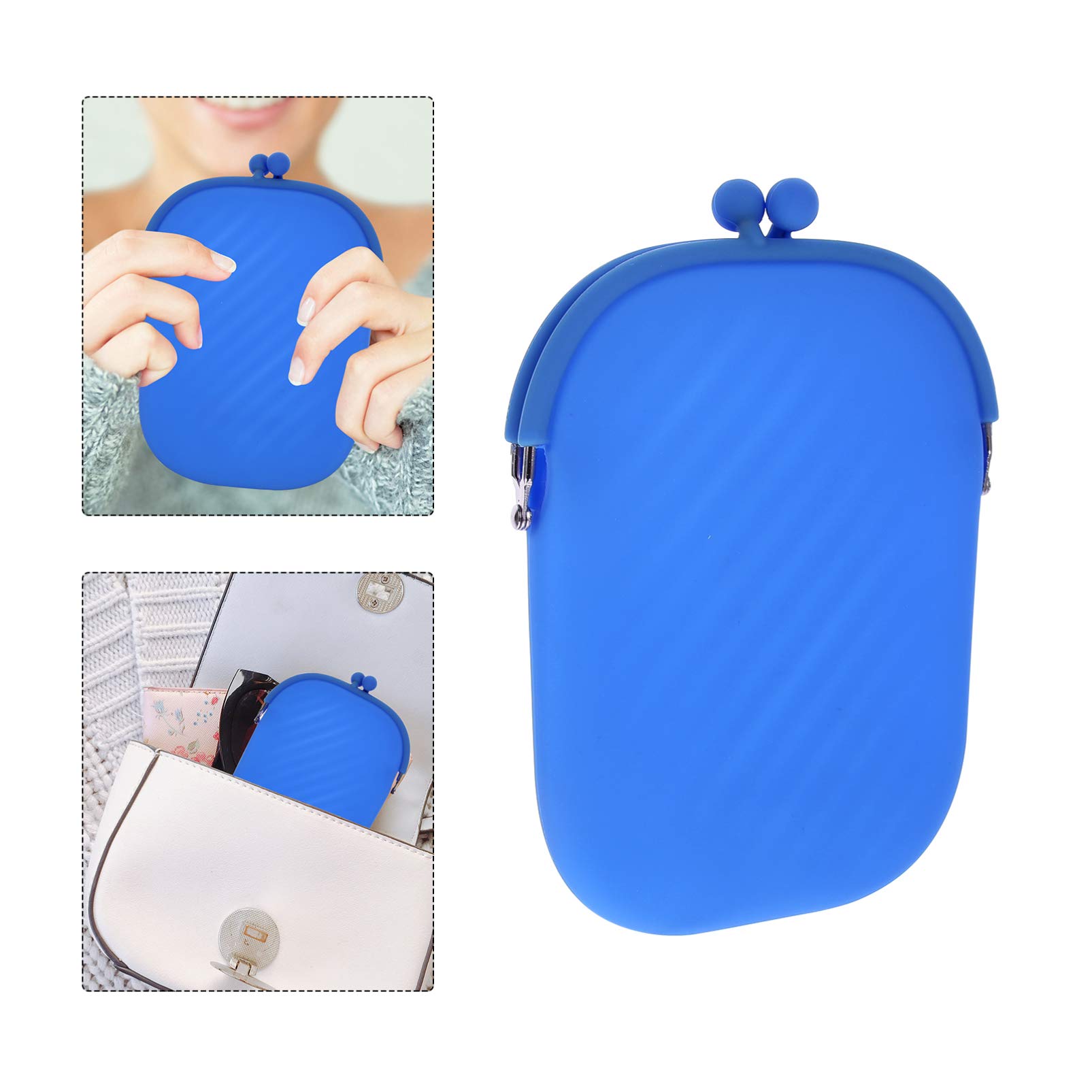 VALICLUD Silicone Coin Purse - Small Change Wallet for Cash & Coins - Multifunctional Mini Cosmetic Bag (Blue) - Perfect for Travel, Shopping & Makeup Organization