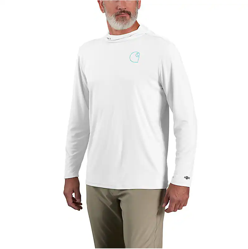 Force Sun Defender Lightweight Long Sleeve Hooded Graphic T-Shirt for Men - Spring 2024 Fashion, UPF 50+ Sun Protection - Perfect for Outdoor Activities, Hiking & Beach