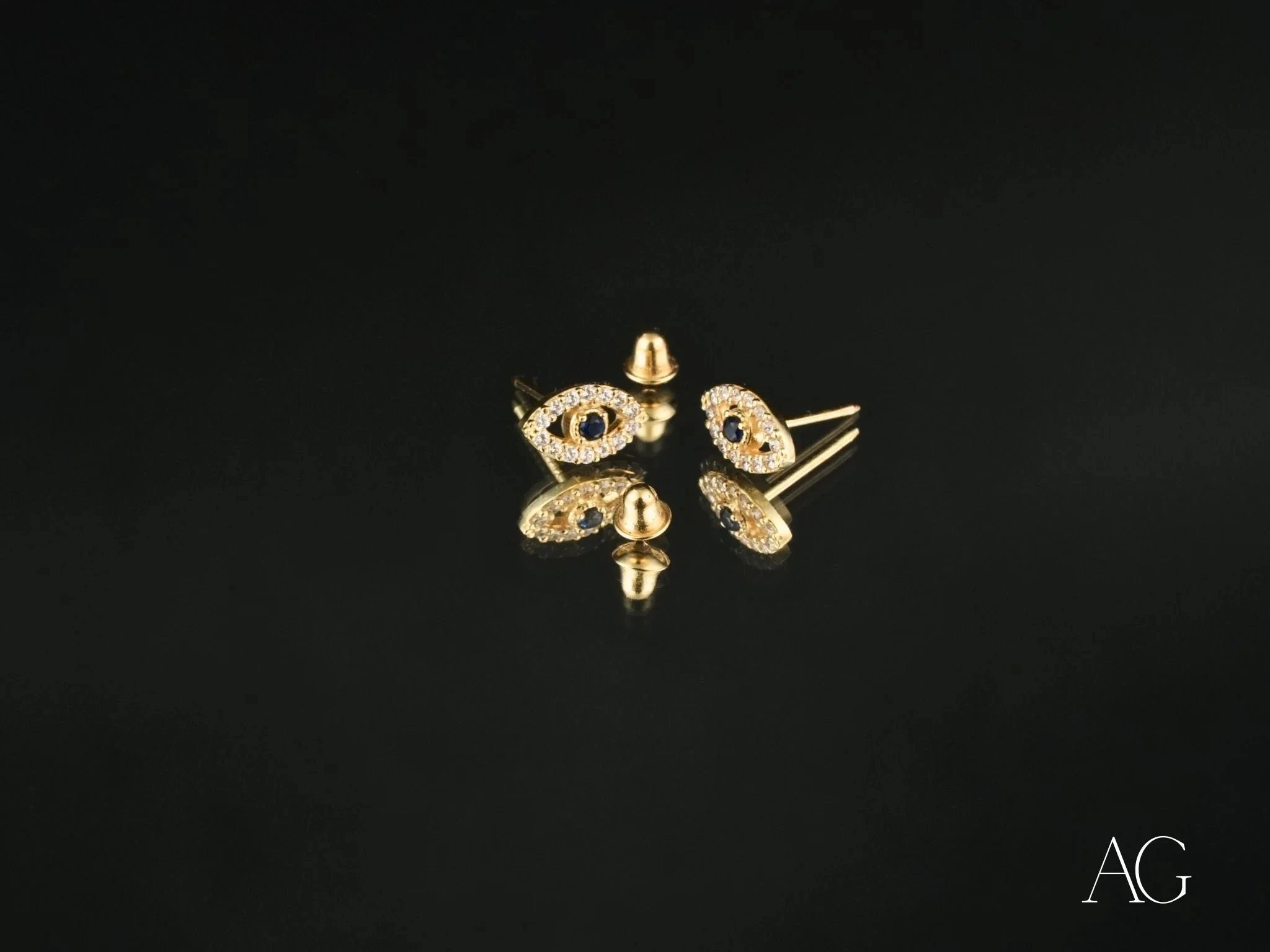 Evil Eye CZ Stud Earrings for Women - Hypoallergenic Cubic Zirconia Jewelry - Perfect for Protection, Gift Giving & Everyday Wear